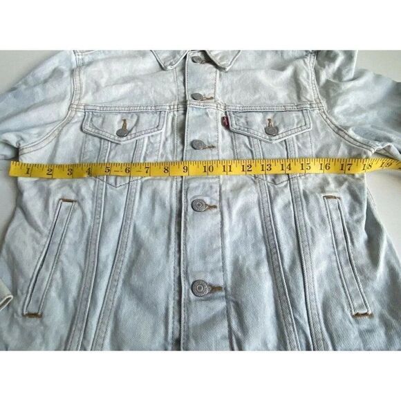 Levi’s Women’s 29944153 Embroidered Ex Boyfriend Jean Denim Trucker Jacket Sz XS - Picture 8 of 11
